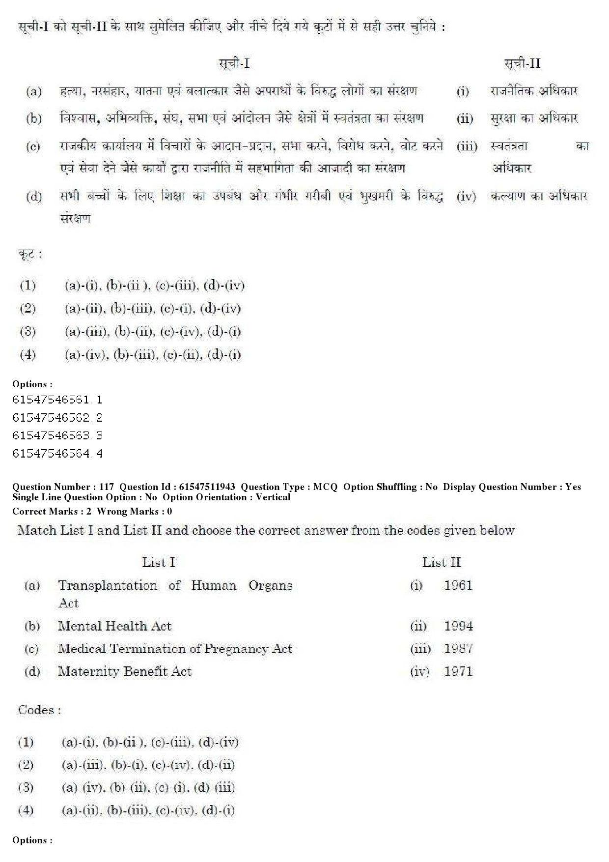 UGC NET Human Rights and Duties Question Paper December 2019 113