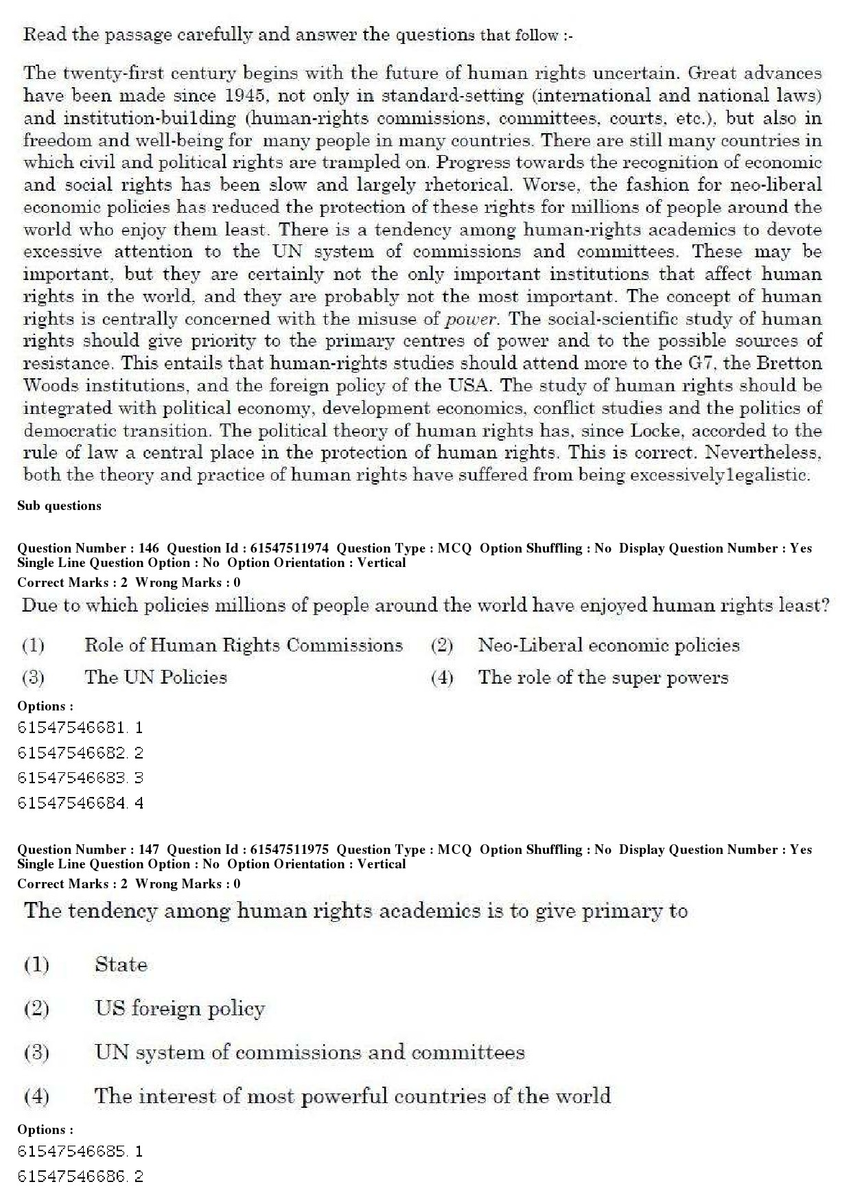 UGC NET Human Rights and Duties Question Paper December 2019 159