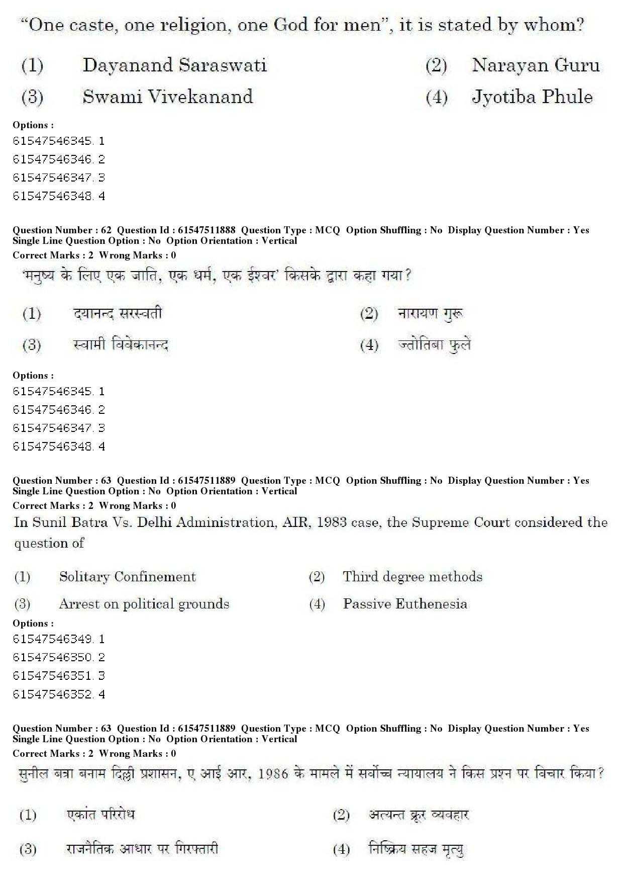 UGC NET Human Rights and Duties Question Paper December 2019 50