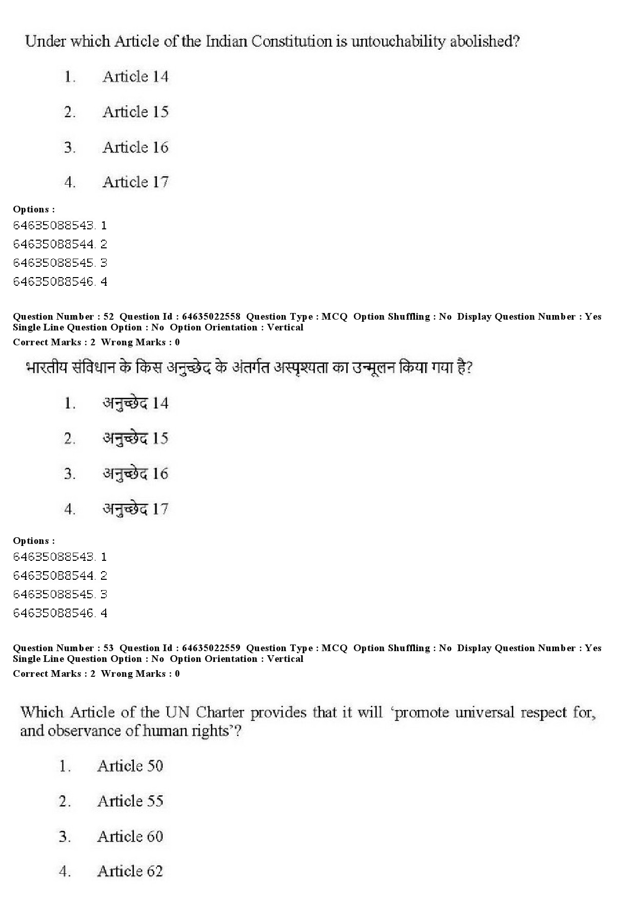 UGC NET Human Rights and Duties Question Paper June 2019 44