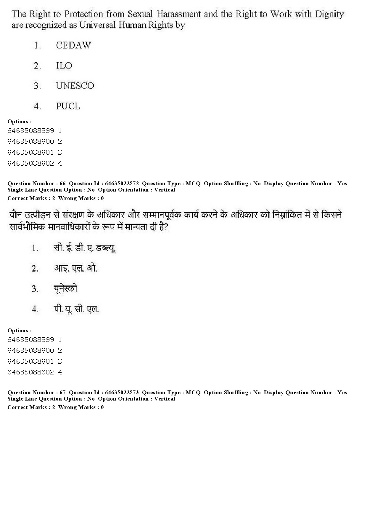 UGC NET Human Rights and Duties Question Paper June 2019 56