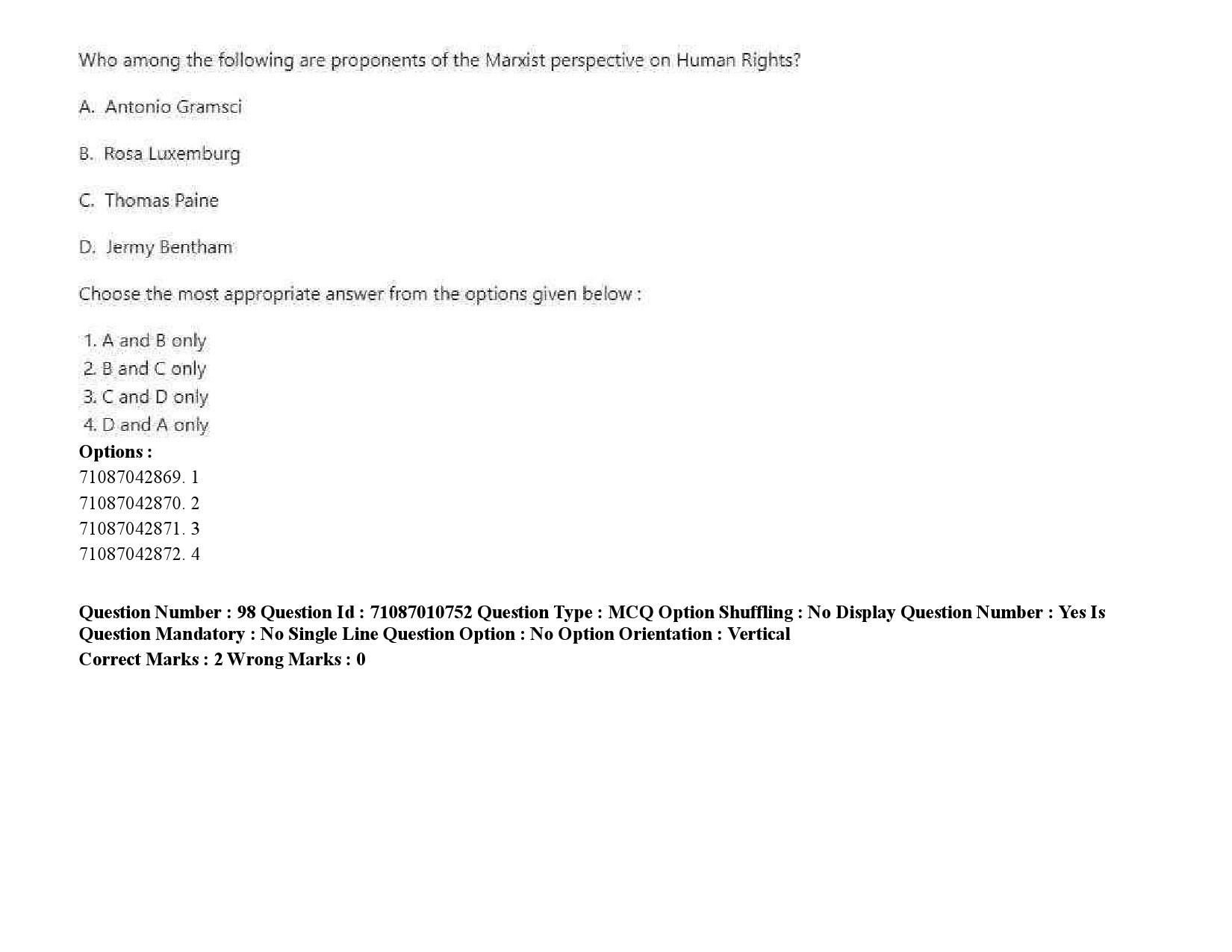 UGC NET Human Rights and Duties Question Paper September 2020 132