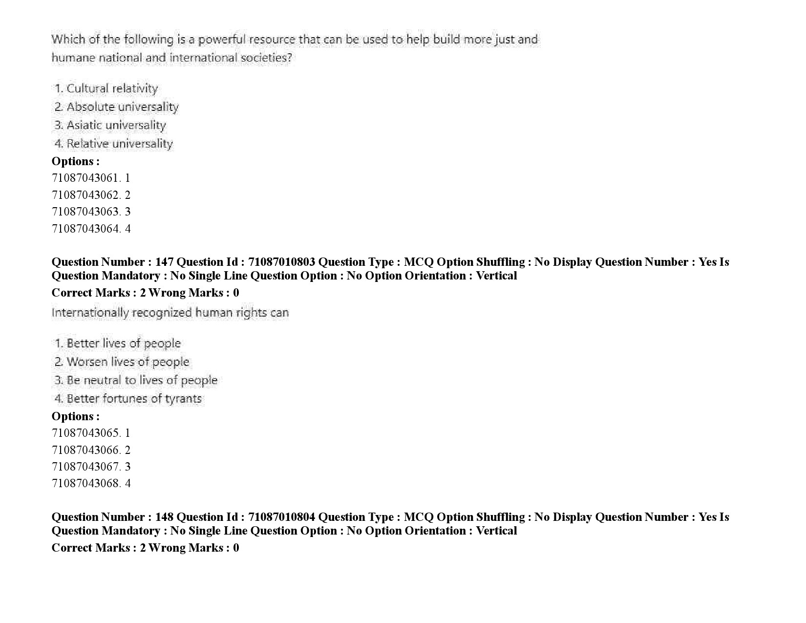 UGC NET Human Rights and Duties Question Paper September 2020 227