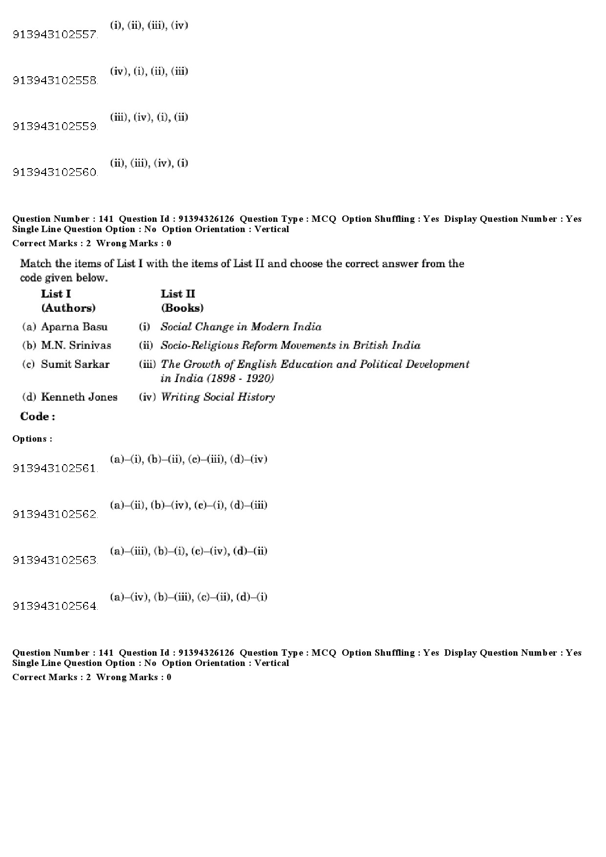 UGC NET Indian Culture Question Paper December 2018 123