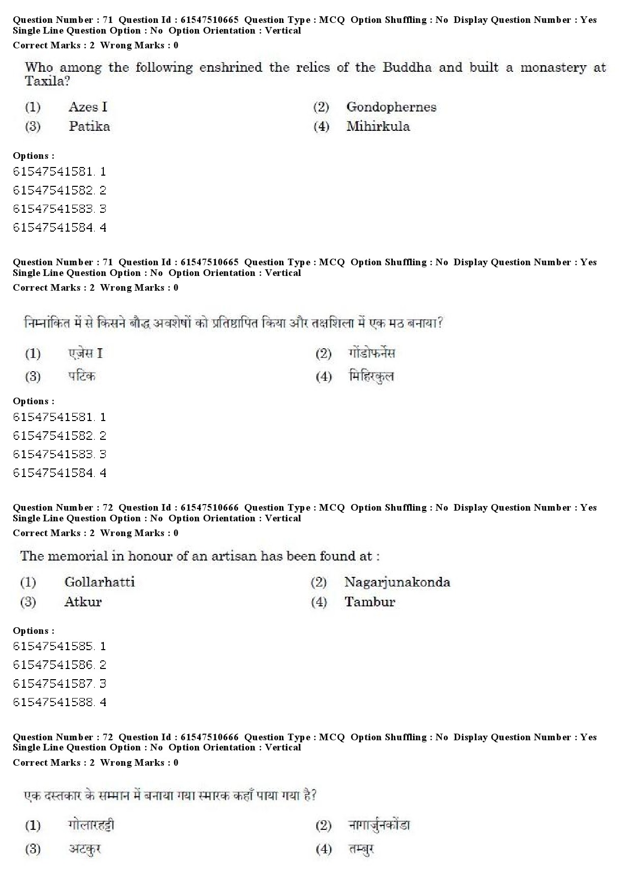 UGC NET Indian Culture Question Paper December 2019 66