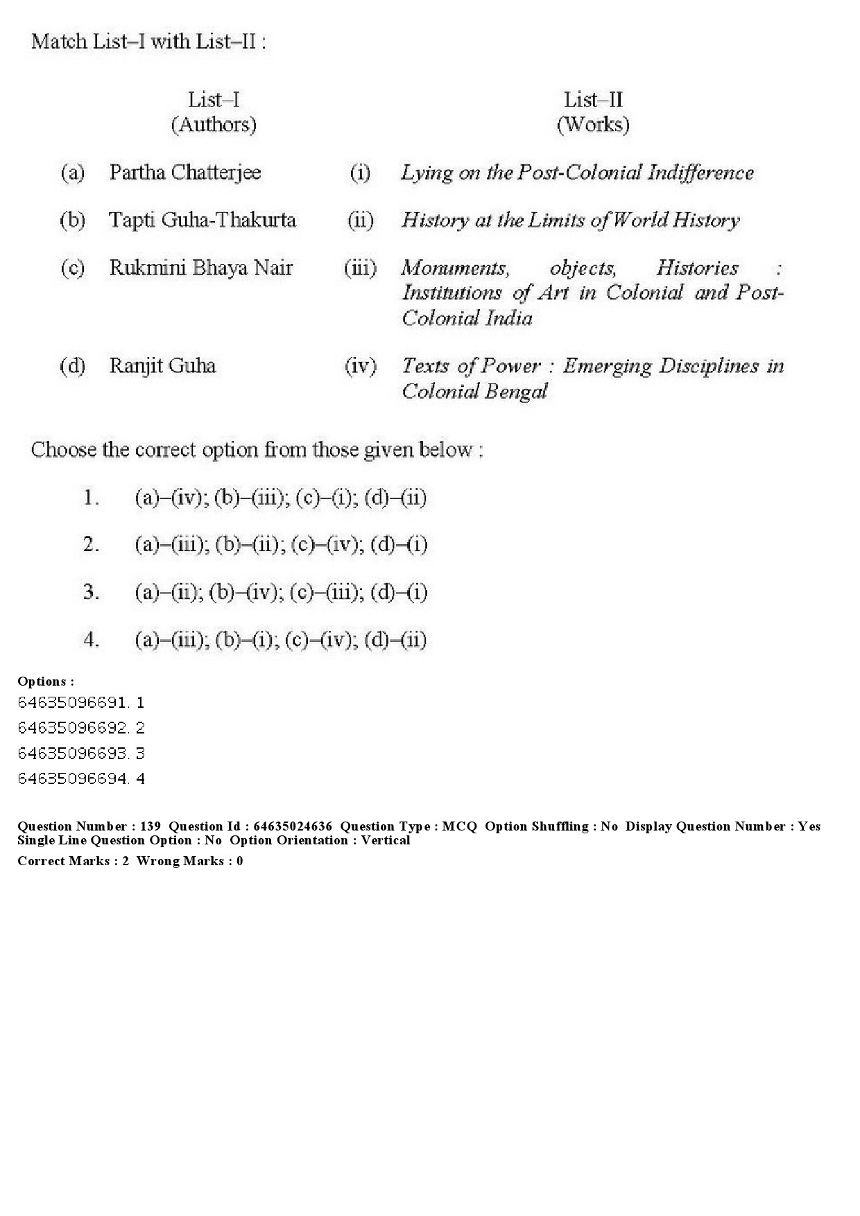 UGC NET Indian Culture Question Paper June 2019 138