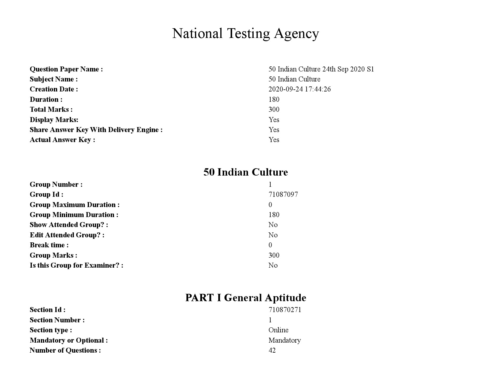 UGC NET Indian Culture Question Paper September 2020 1