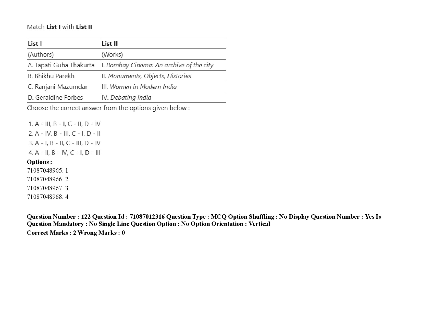 UGC NET Indian Culture Question Paper September 2020 180