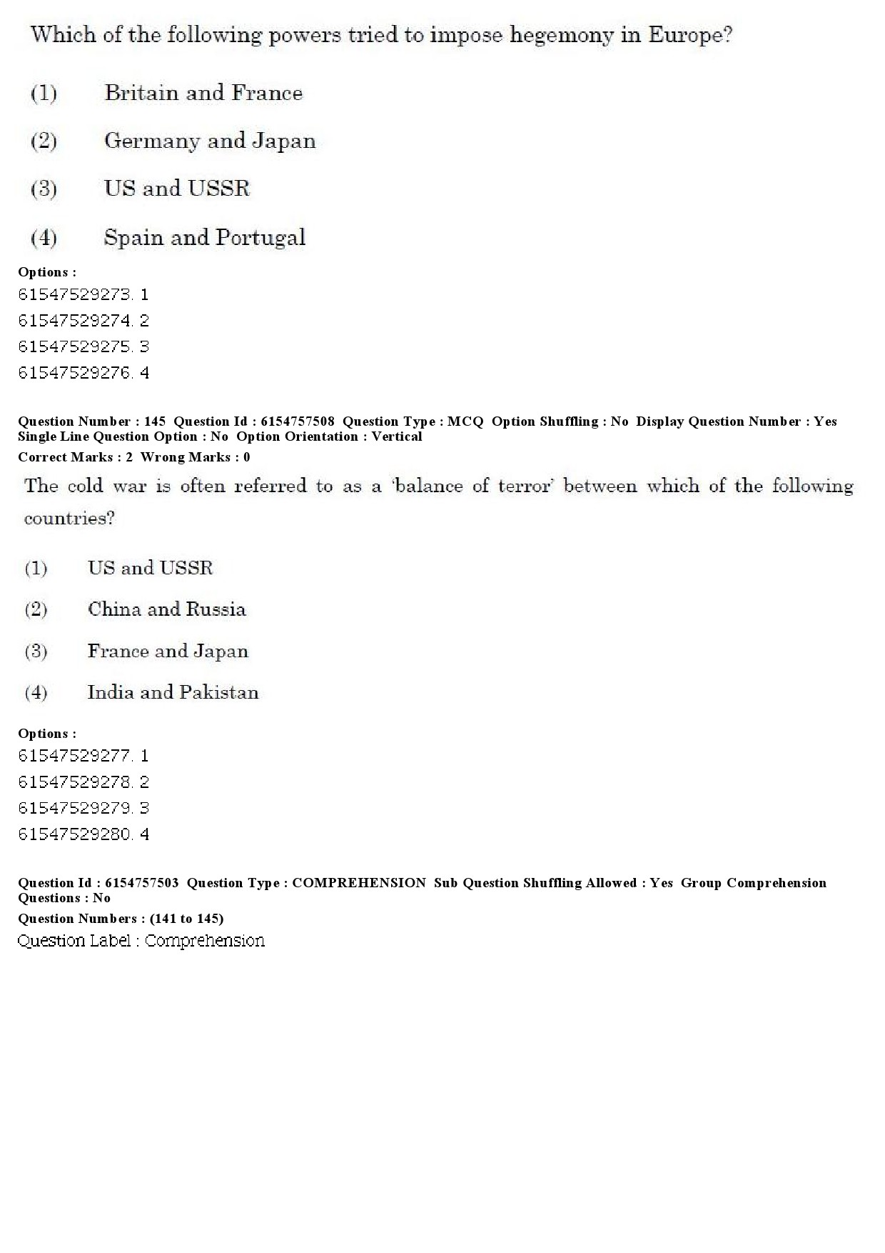 UGC NET International and Area Studies Question Paper December 2019 139