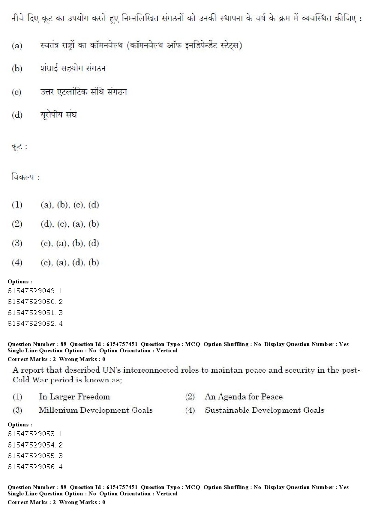 UGC NET International and Area Studies Question Paper December 2019 86