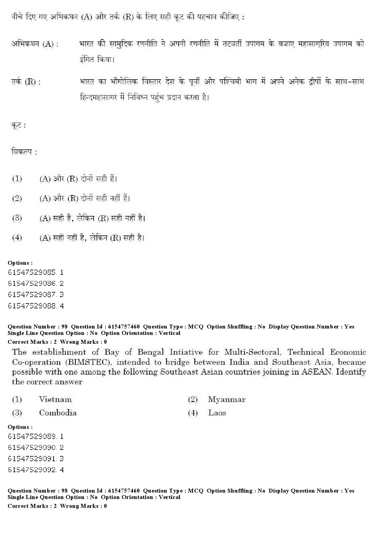 UGC NET International and Area Studies Question Paper December 2019 95