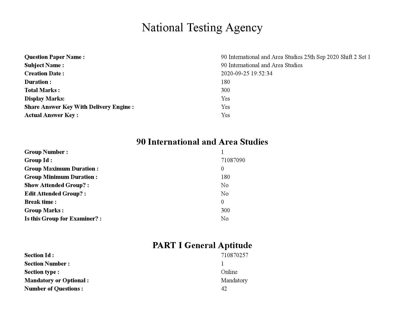 UGC NET International and Area Studies Question Paper September 2020 1