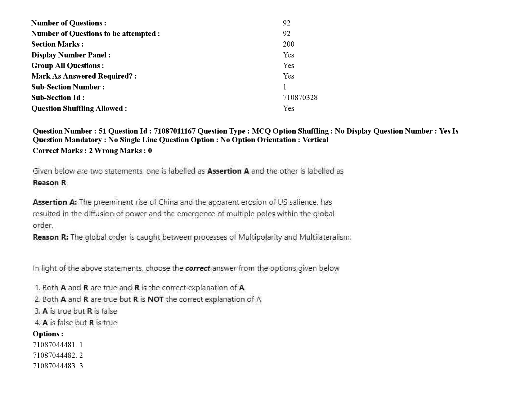 UGC NET International and Area Studies Question Paper September 2020 78