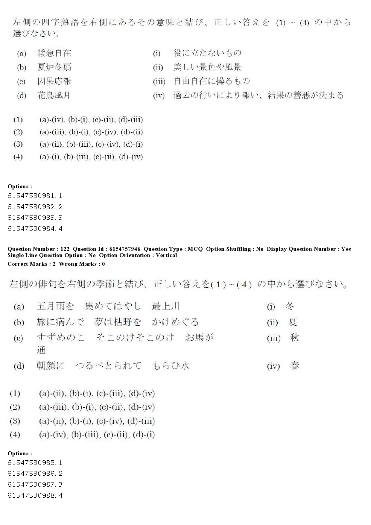 UGC NET Japanese Question Paper December 2019 112