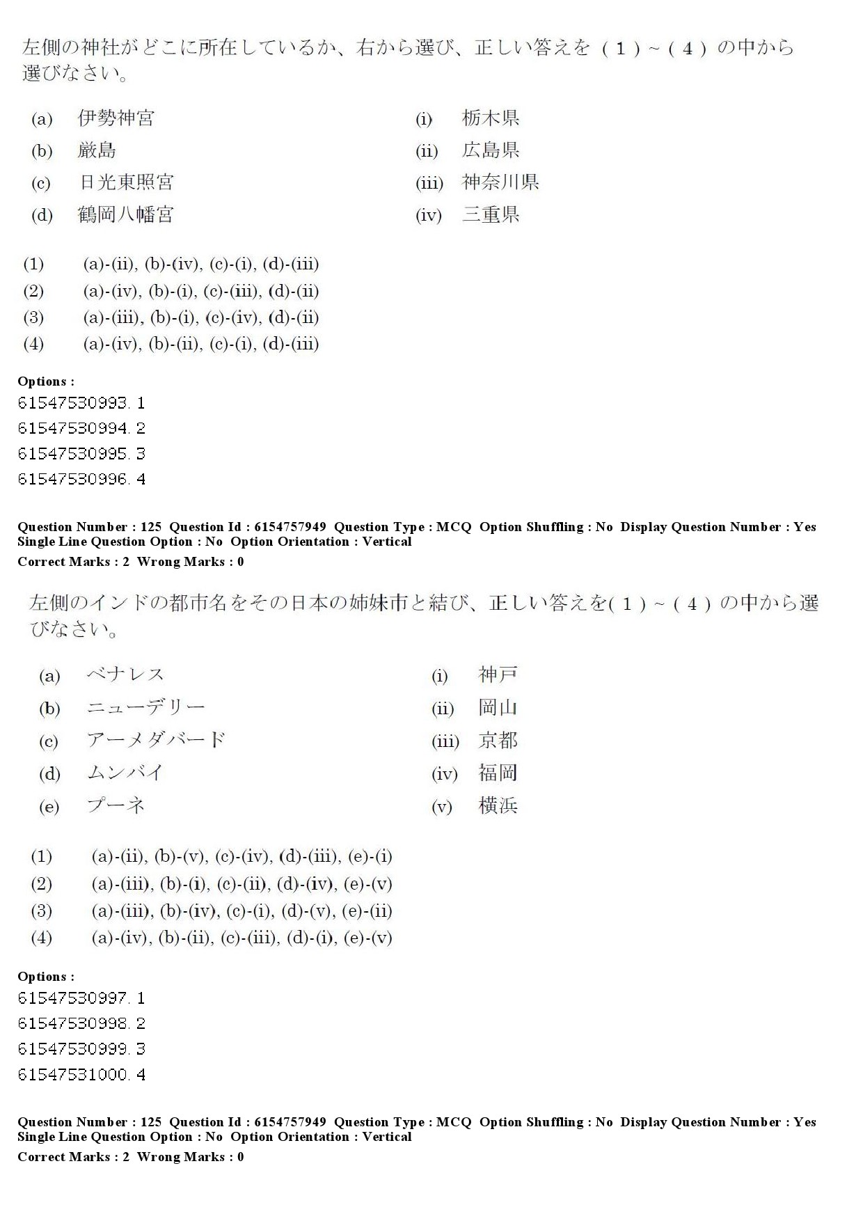 UGC NET Japanese Question Paper December 2019 115