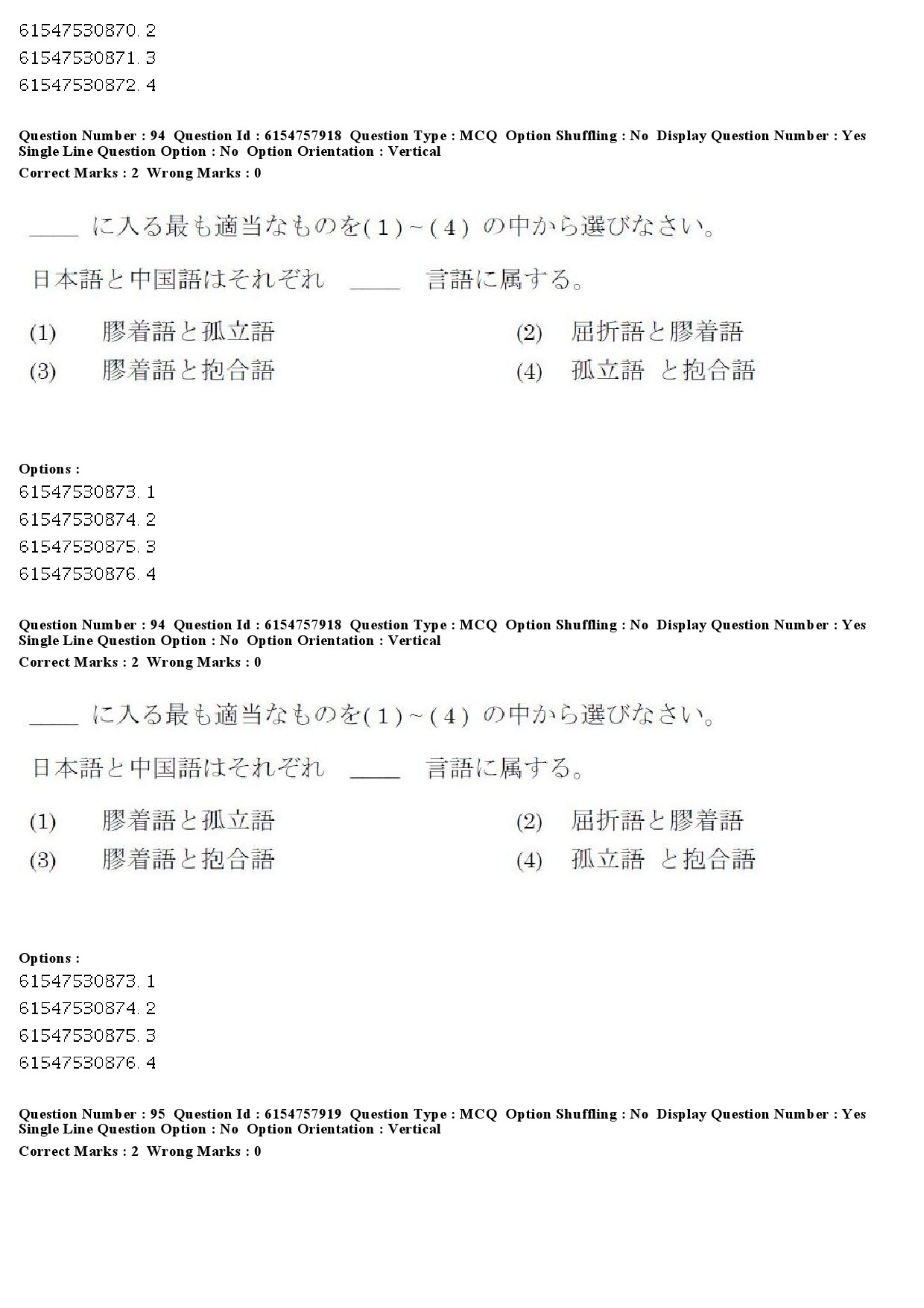 UGC NET Japanese Question Paper December 2019 88