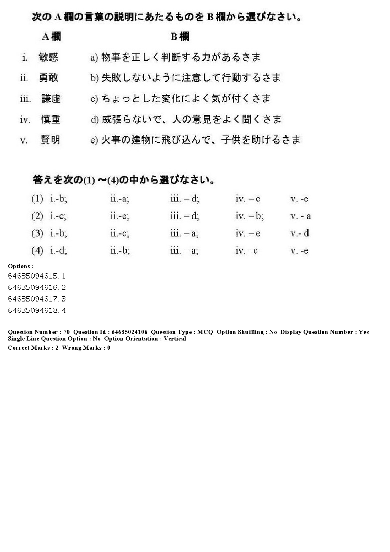 UGC NET Japanese Question Paper June 2019 58