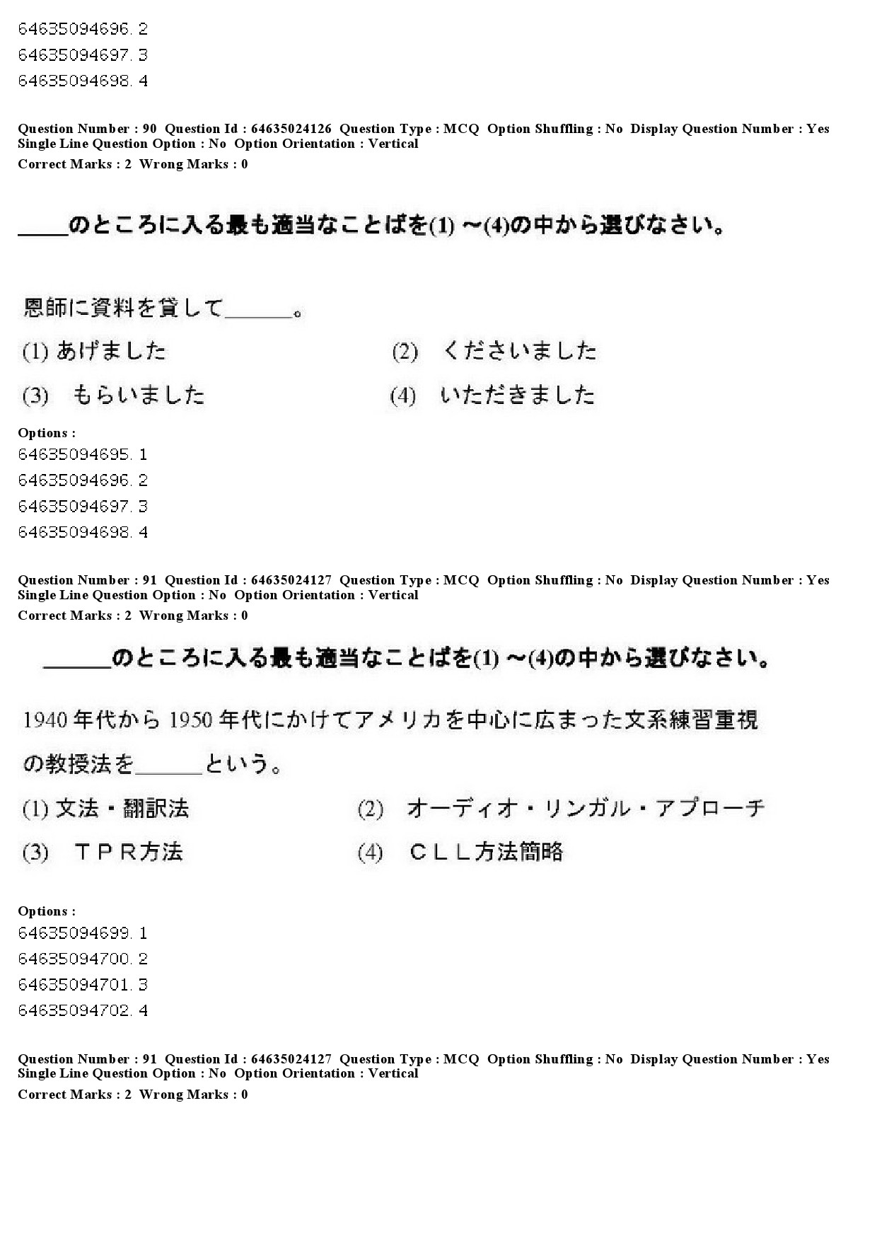 UGC NET Japanese Question Paper June 2019 76