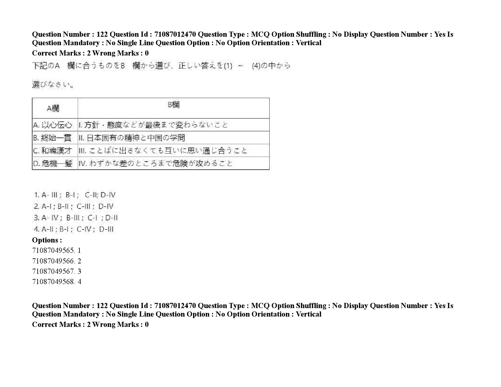 UGC NET Japanese Question Paper September 2020 186