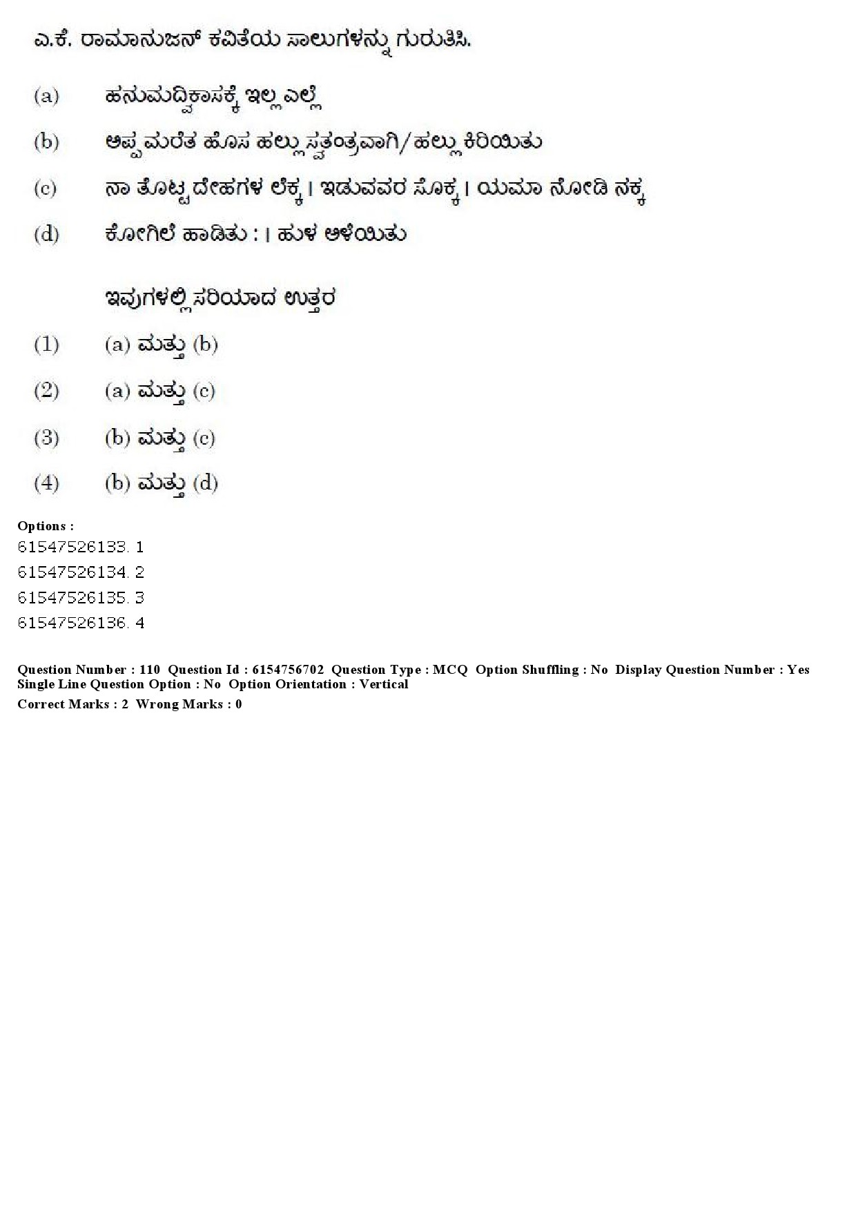 UGC NET Kannada Question Paper December 2019 104