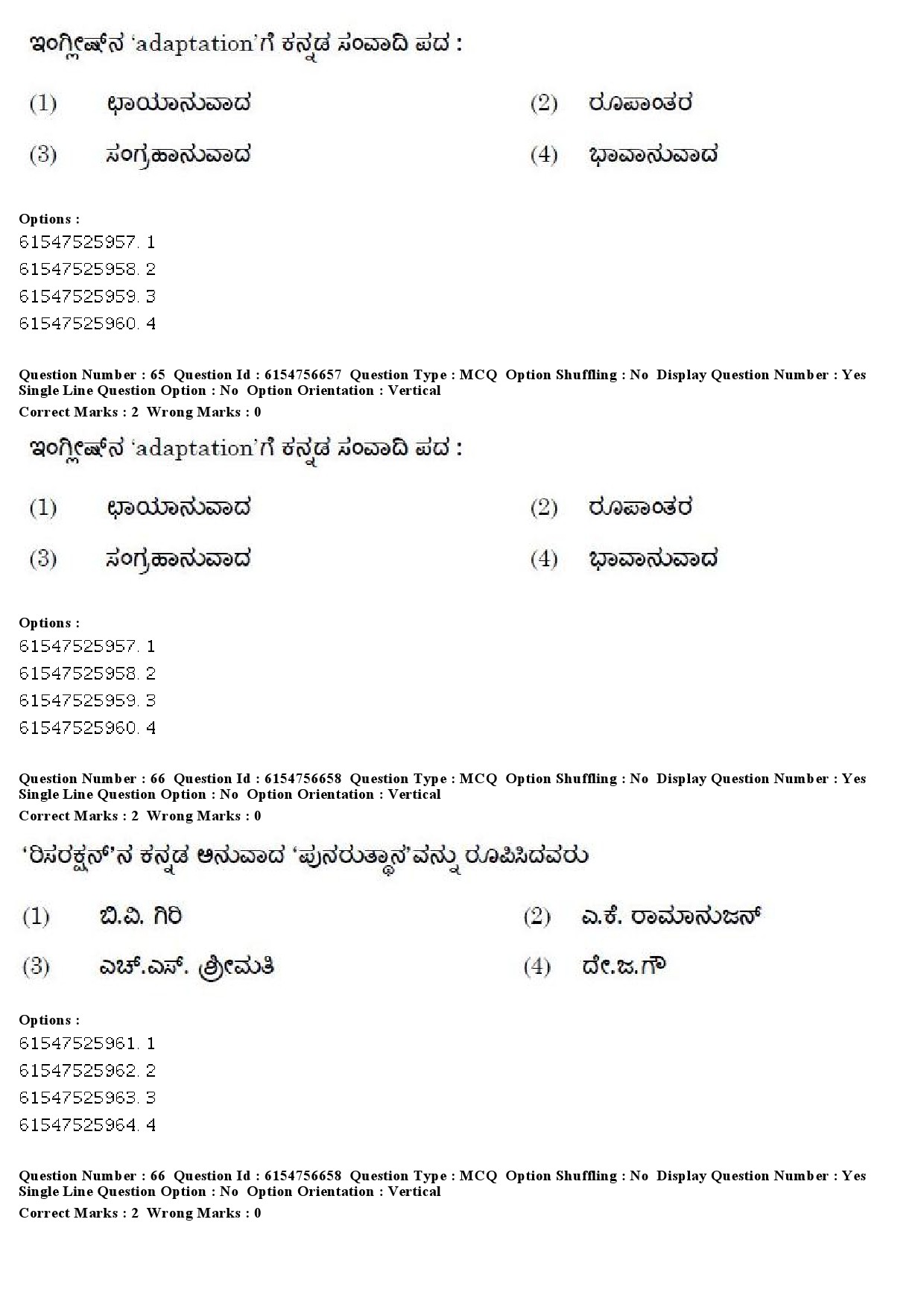 UGC NET Kannada Question Paper December 2019 55