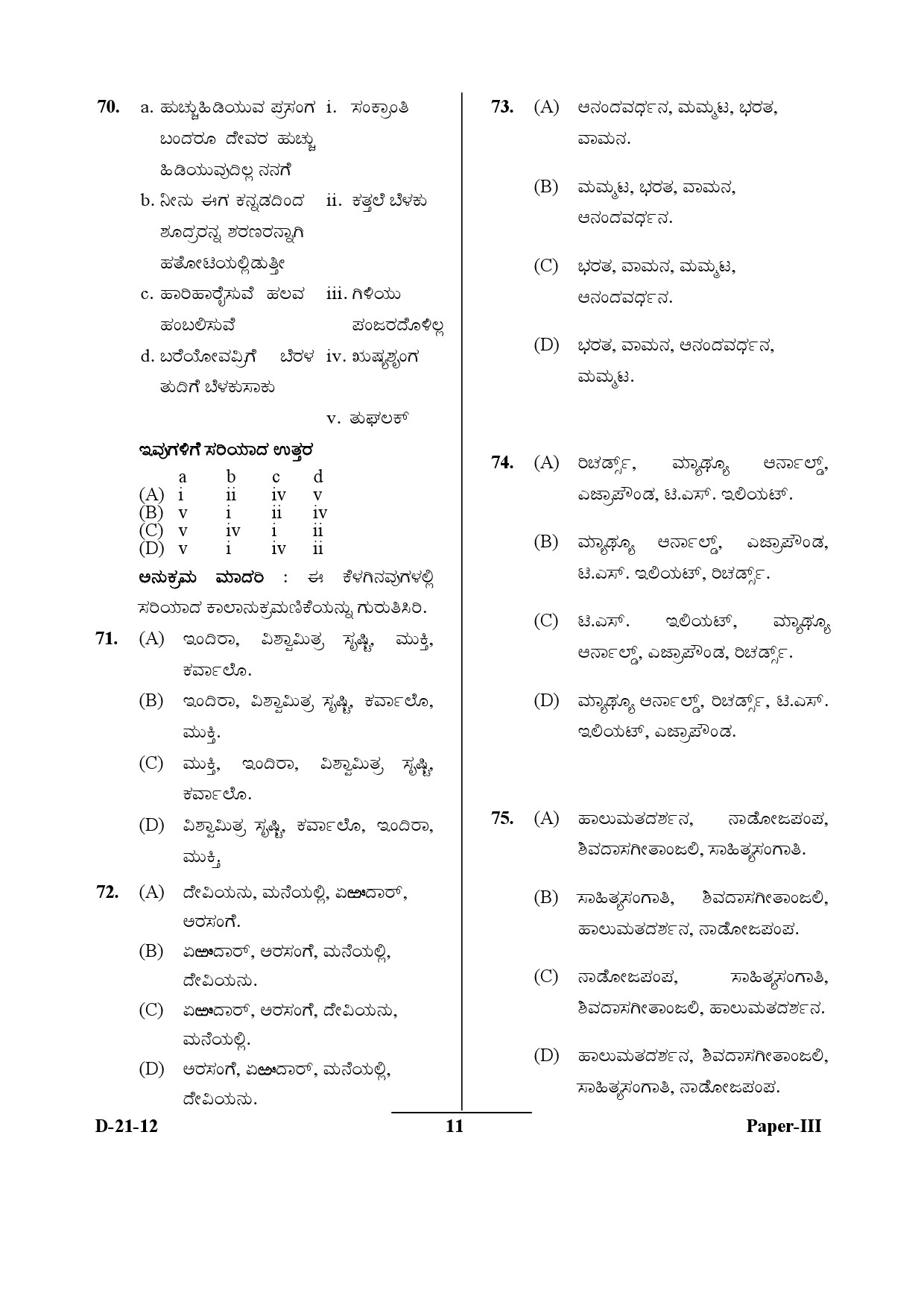 UGC NET Kannada Question Paper III December 2012 11