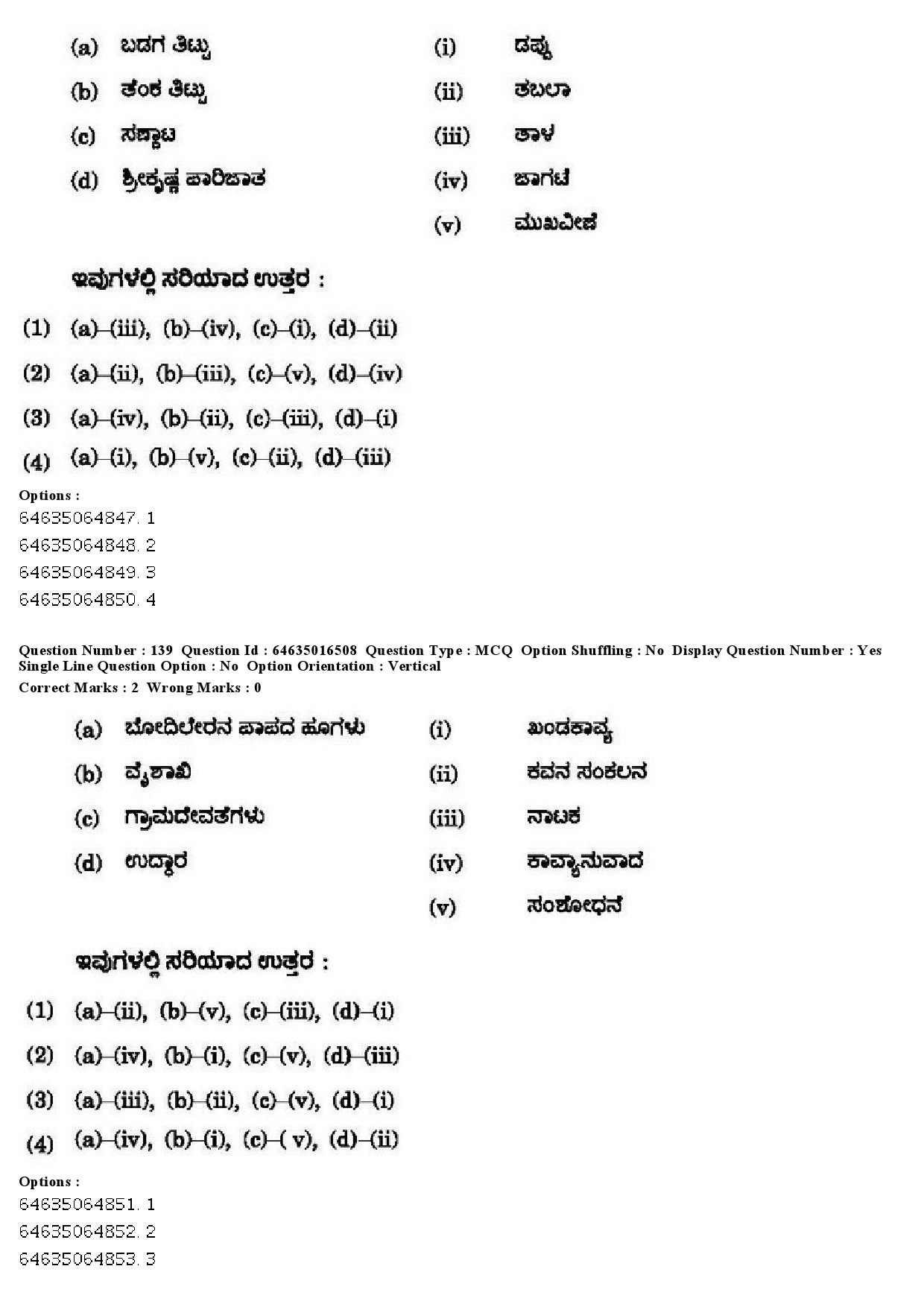 UGC NET Kannada Question Paper June 2019 136