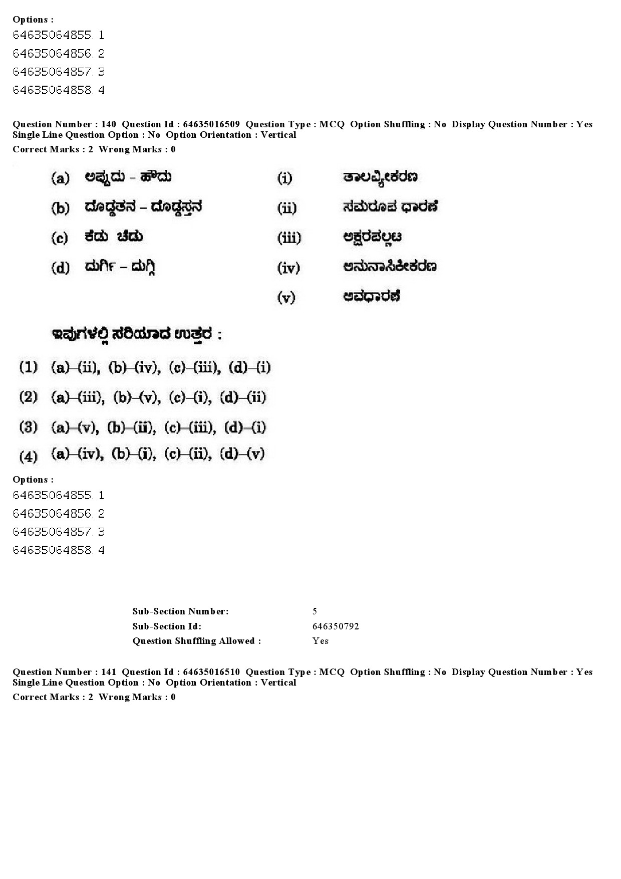 UGC NET Kannada Question Paper June 2019 138