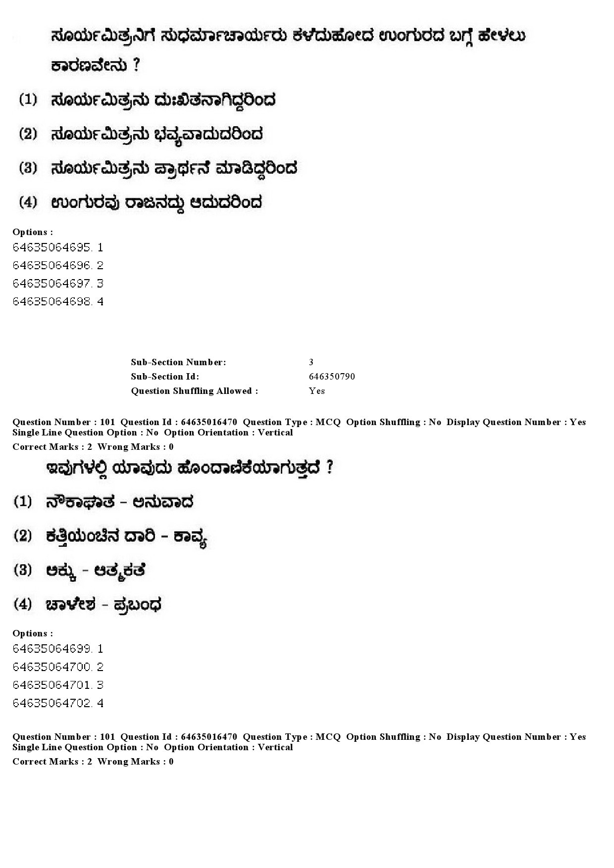 UGC NET Kannada Question Paper June 2019 95