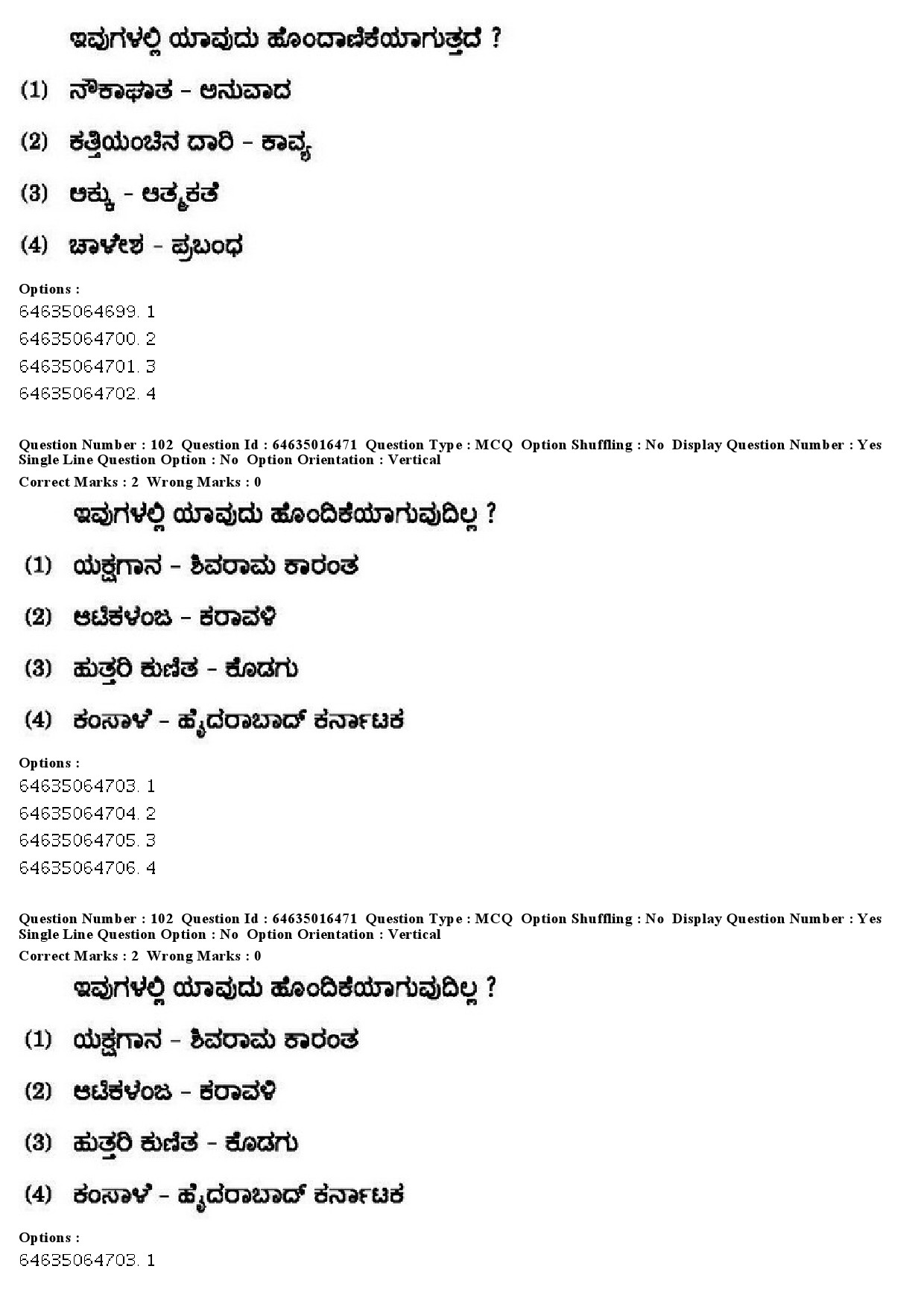 UGC NET Kannada Question Paper June 2019 96