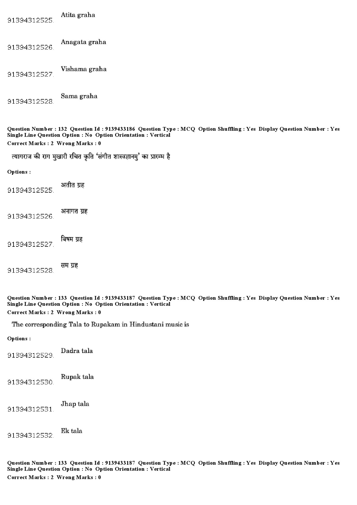 UGC NET Karnatik Music Question Paper December 2018 105