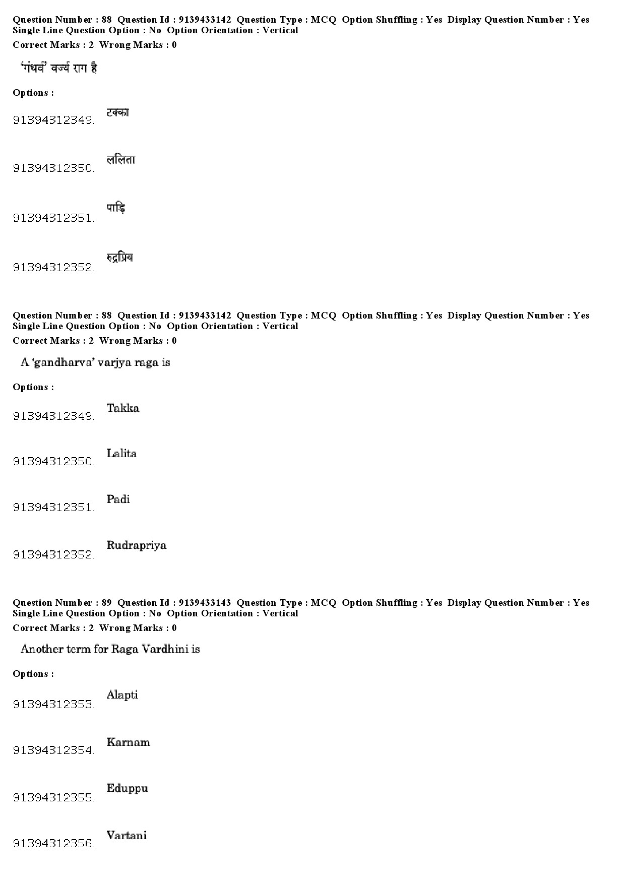 UGC NET Karnatik Music Question Paper December 2018 74