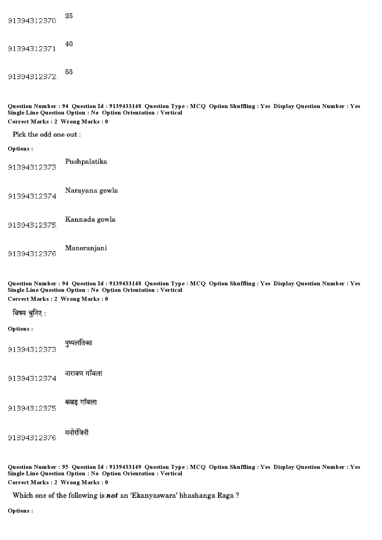 UGC NET Karnatik Music Question Paper December 2018 78