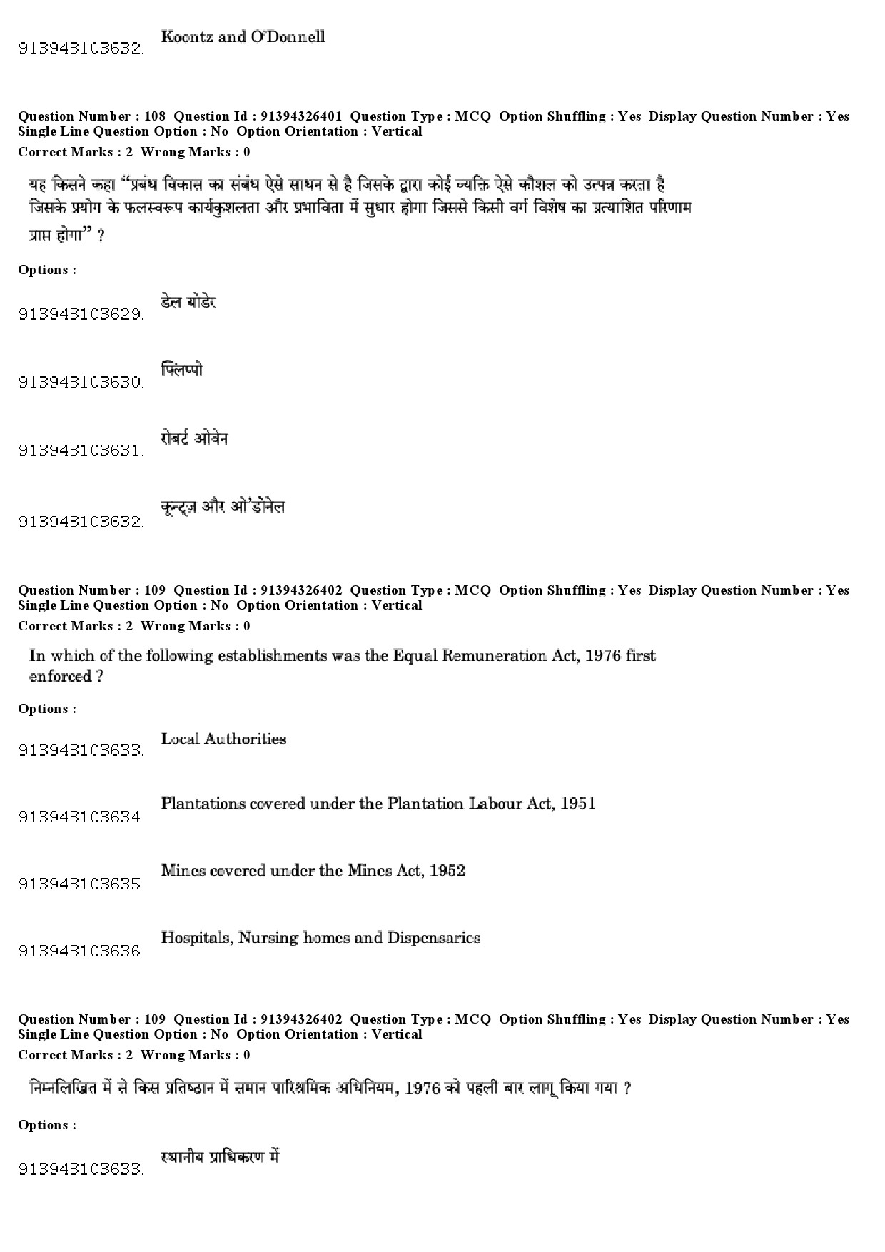 UGC NET Labour Welfare Question Paper December 2018 94