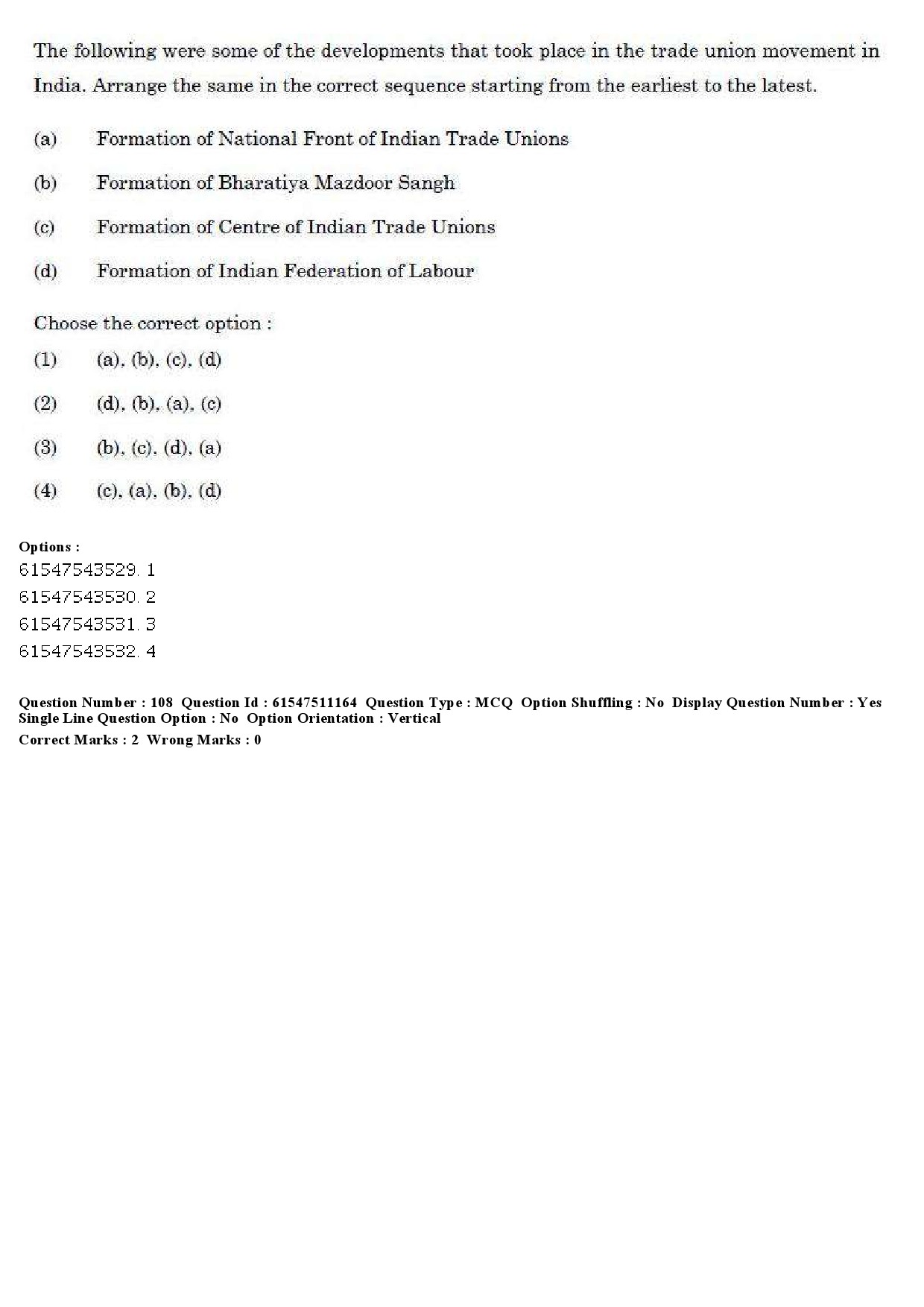 UGC NET Labour Welfare Question Paper December 2019 111