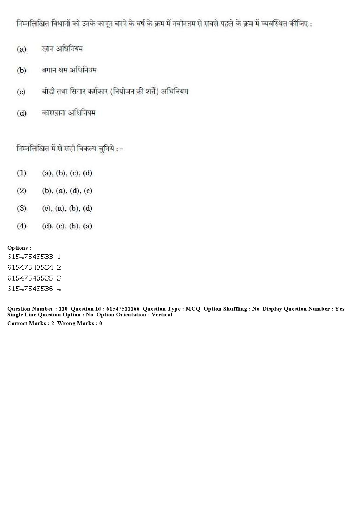 UGC NET Labour Welfare Question Paper December 2019 114