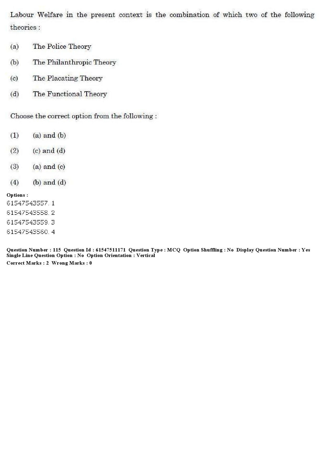 UGC NET Labour Welfare Question Paper December 2019 125