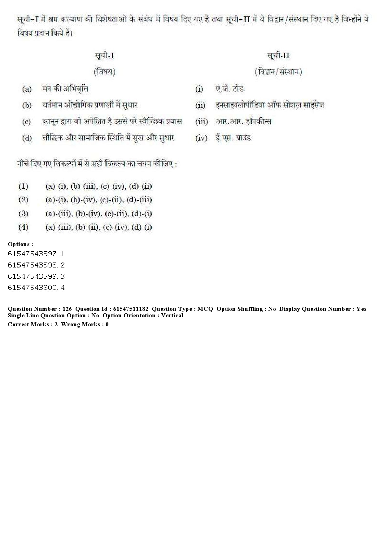 UGC NET Labour Welfare Question Paper December 2019 146