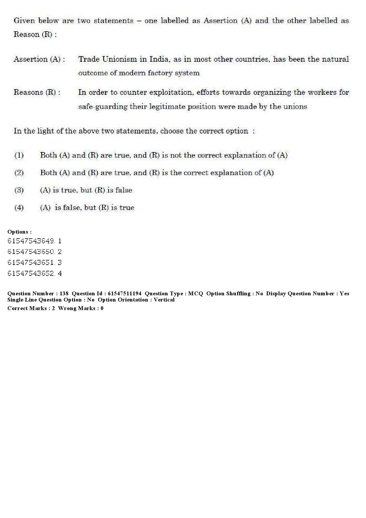 UGC NET Labour Welfare Question Paper December 2019 171