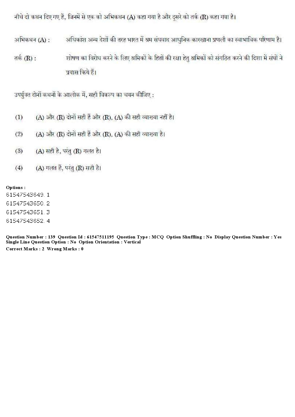 UGC NET Labour Welfare Question Paper December 2019 172