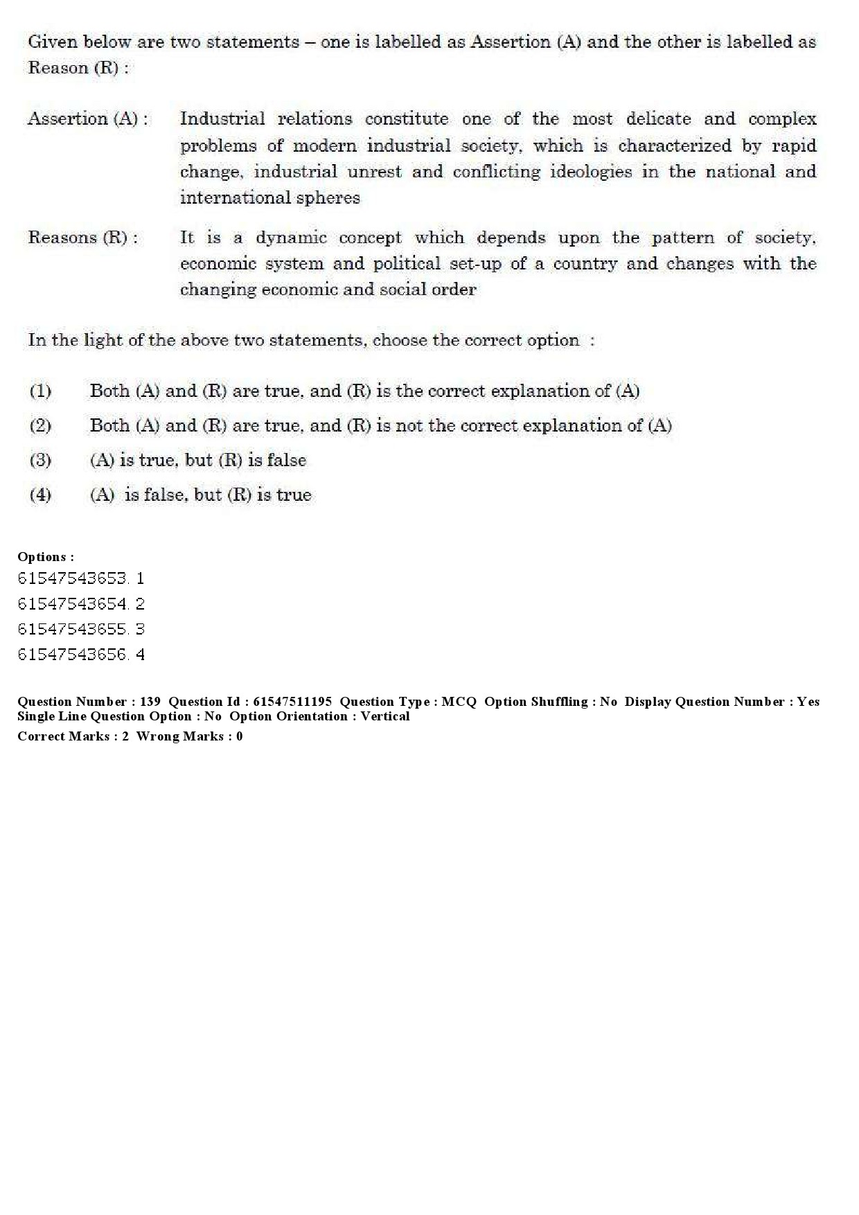 UGC NET Labour Welfare Question Paper December 2019 173