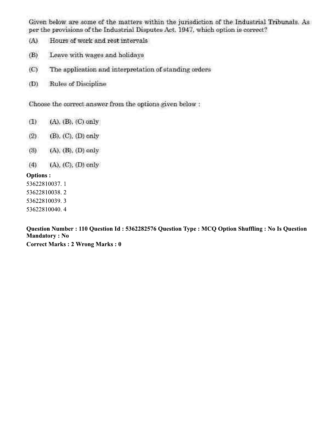 UGC NET Labour Welfare Question Paper September 2020 116