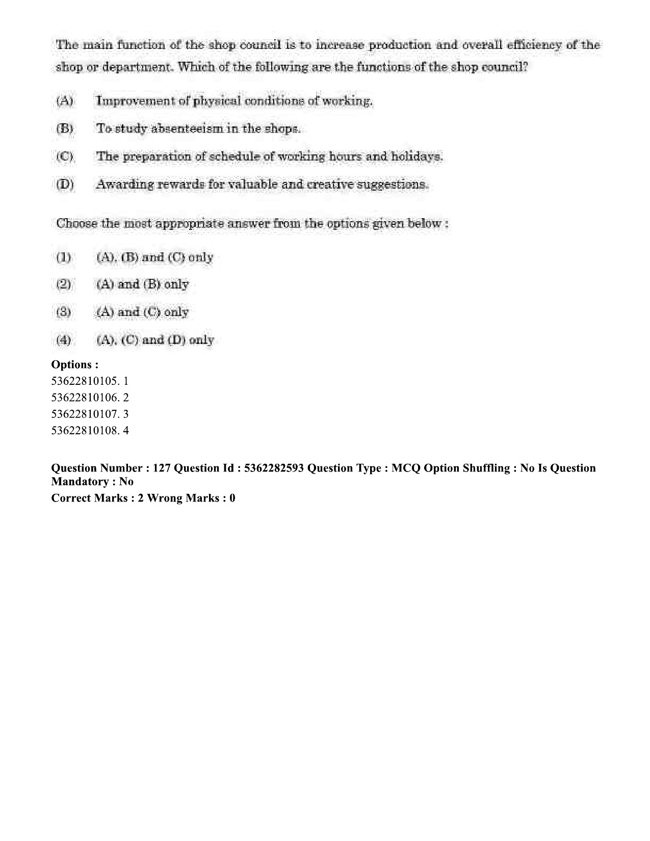 UGC NET Labour Welfare Question Paper September 2020 150