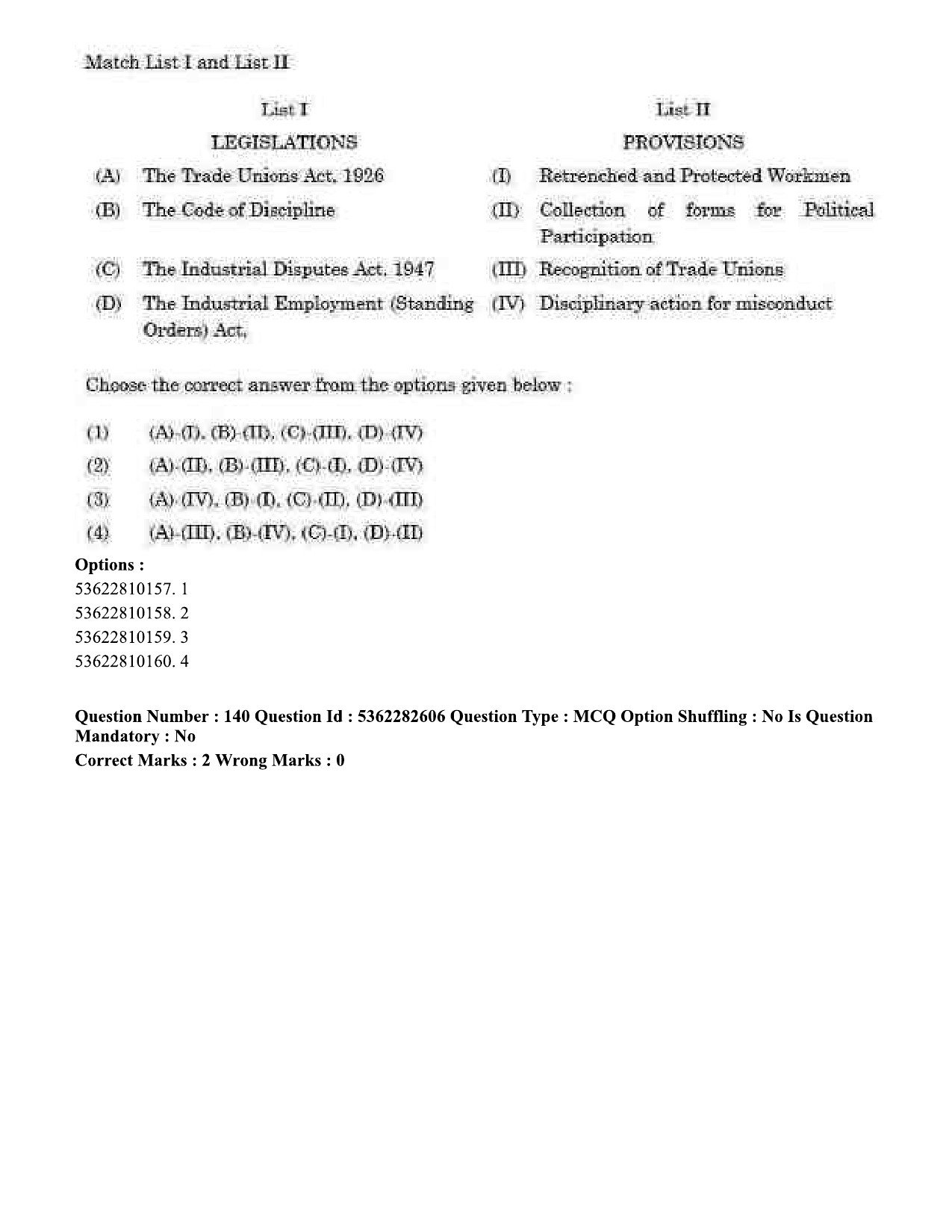 UGC NET Labour Welfare Question Paper September 2020 176