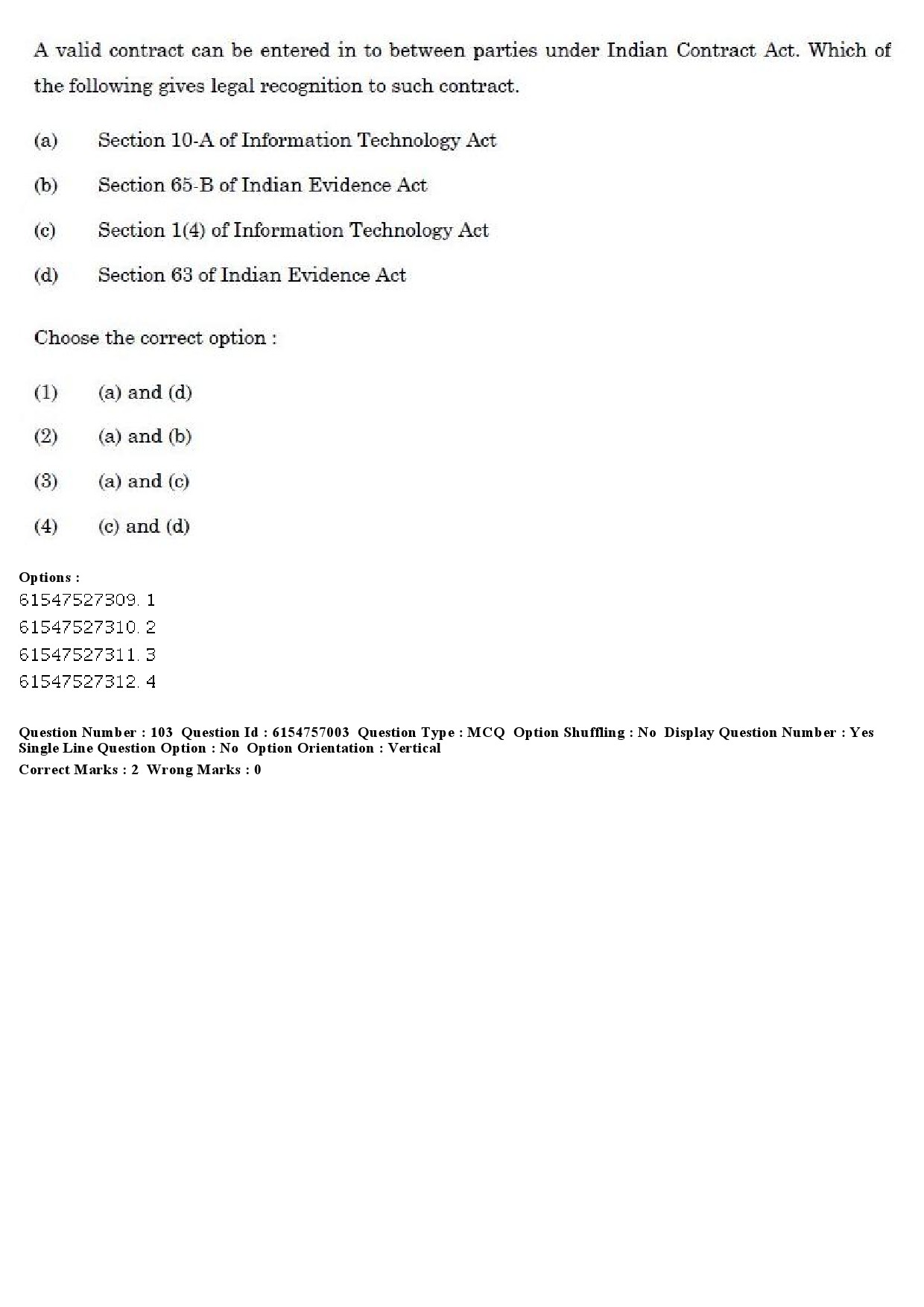 UGC NET Law Question Paper December 2019 100