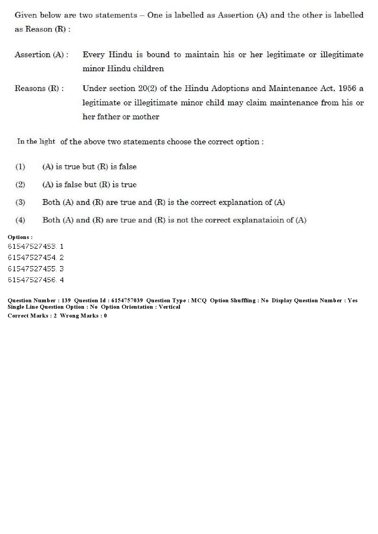 UGC NET Law Question Paper December 2019 163