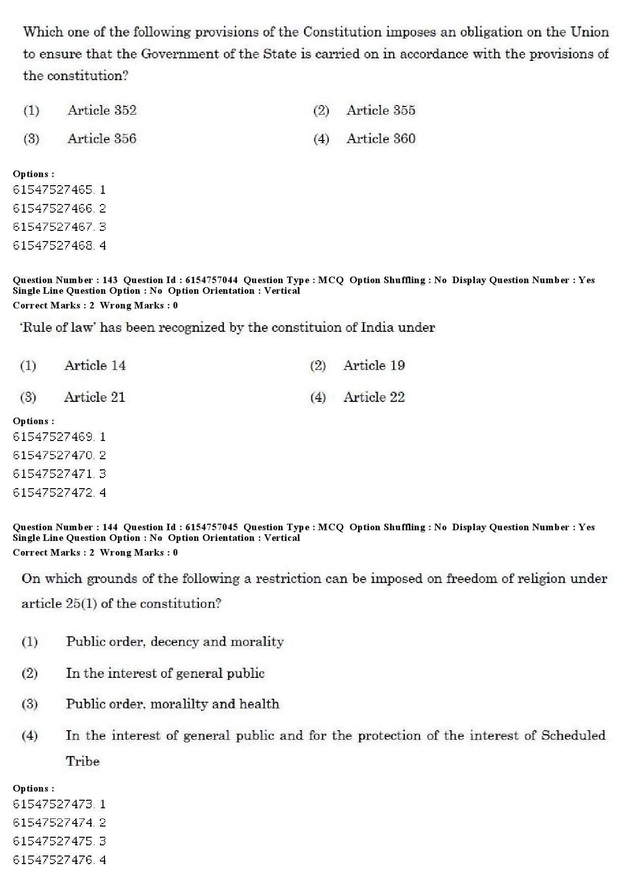 UGC NET Law Question Paper December 2019 168