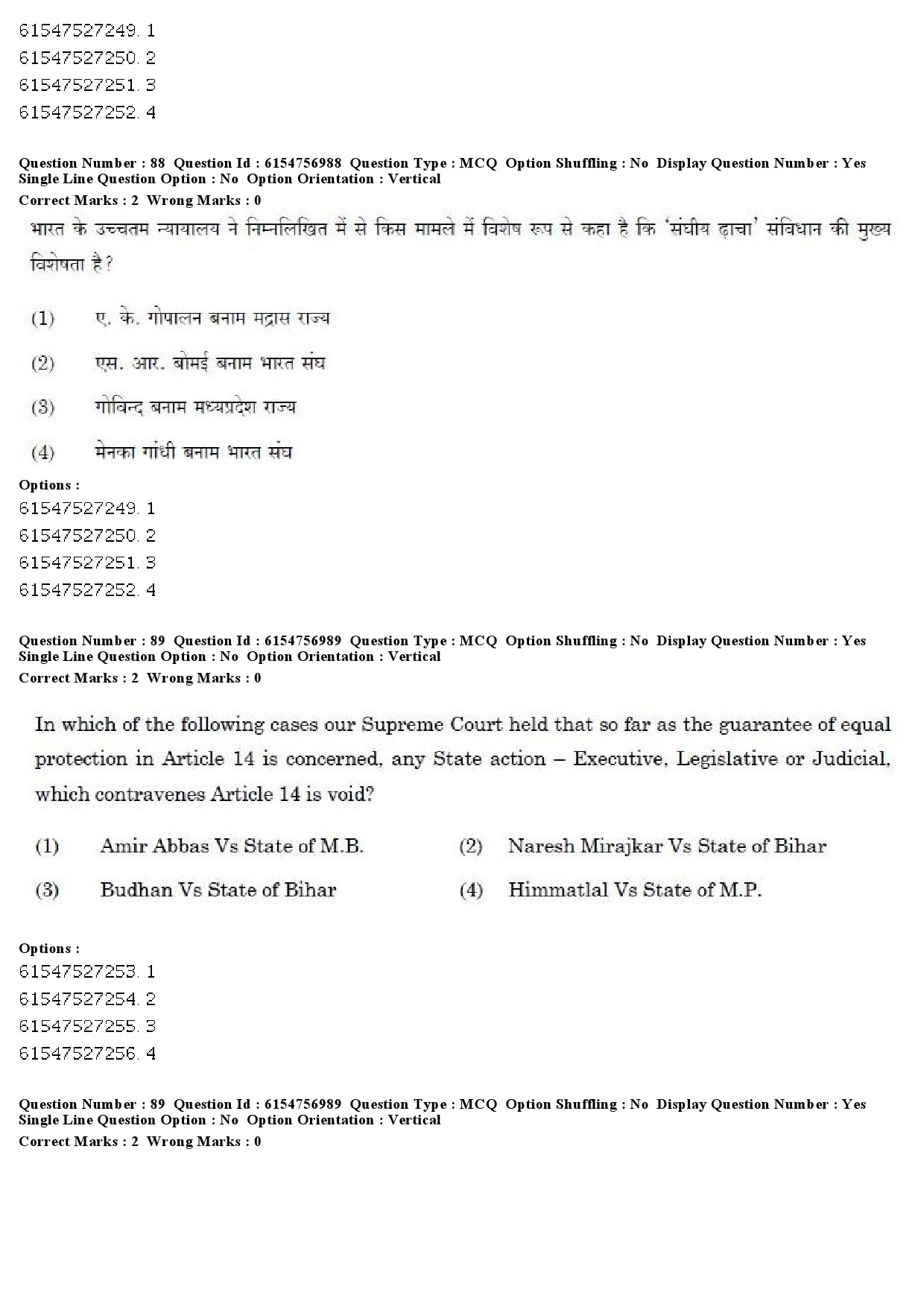 UGC NET Law Question Paper December 2019 74