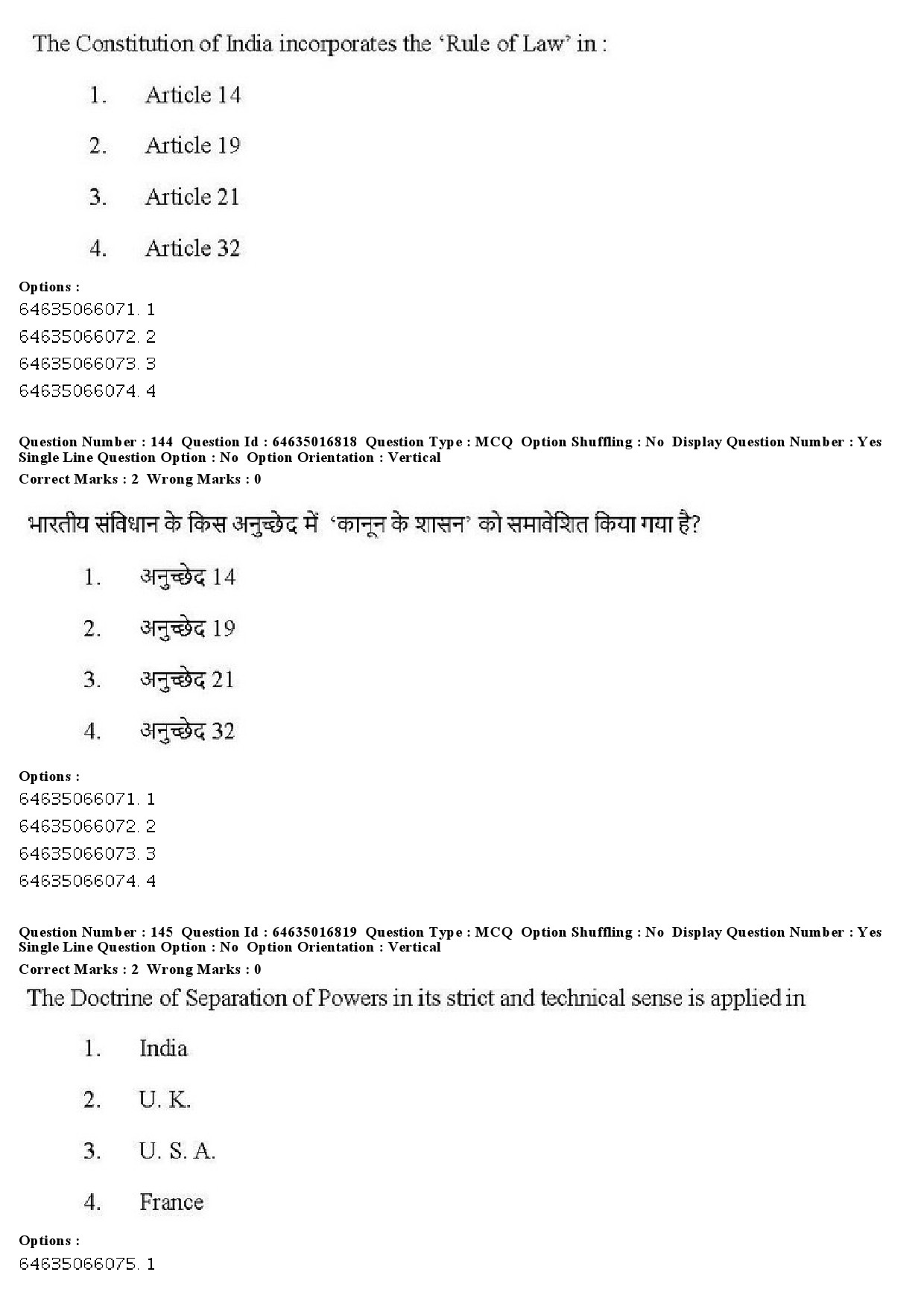 UGC NET Law Question Paper June 2019 136