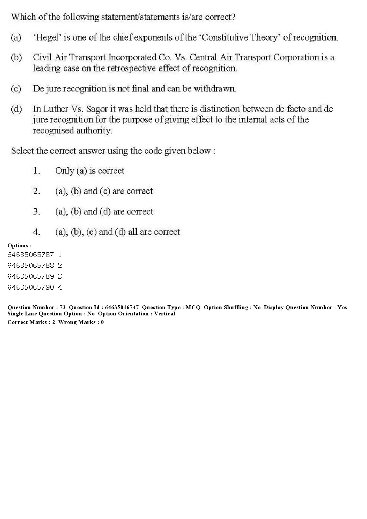 UGC NET Law Question Paper June 2019 67